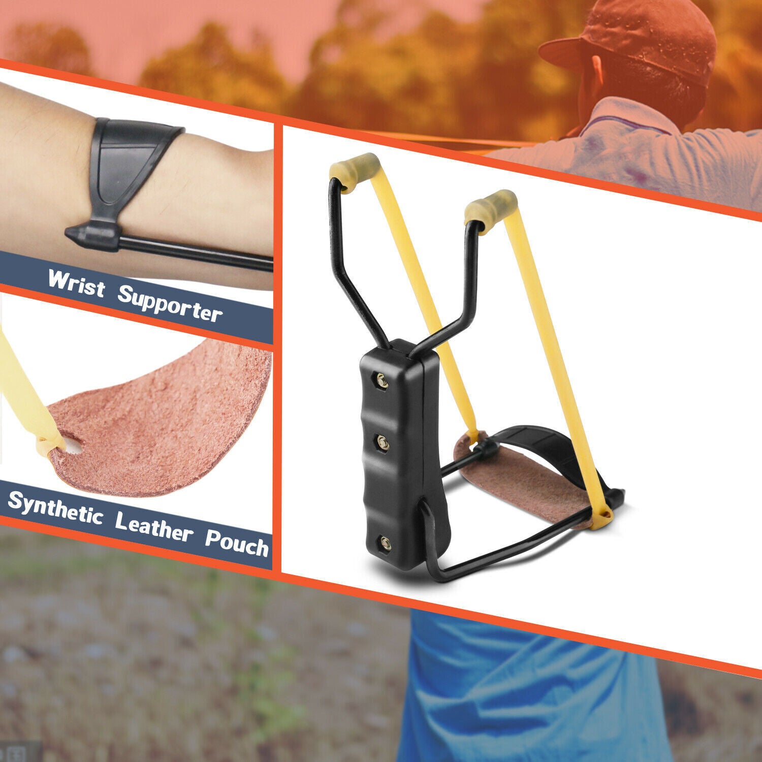 Compact Folding Slingshot Wrist Rocket Catapult For Hunting Outdoor Sport Games Outdoor DealSniper.net
