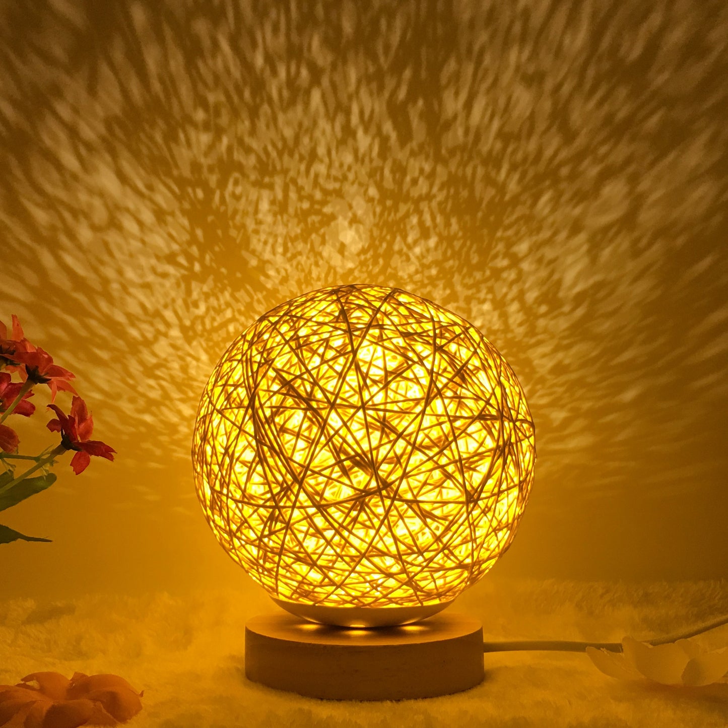 Creative Linen Table Lamp Novel and Unique LED Intelligent Home Decor Gym From House Gold round Button 15cm