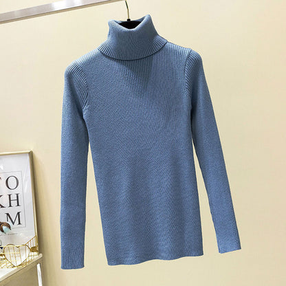 Turtleneck Sweater Women Knit Bottoming Shirt Winter Keep Warm Women dealsniper-net Blue One size