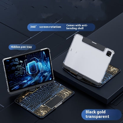 360 Swivel Keyboard Clear Case For IPad Smart Trackpad Electronics dealsniper-net Transparent Black Gold 10.2 Inches