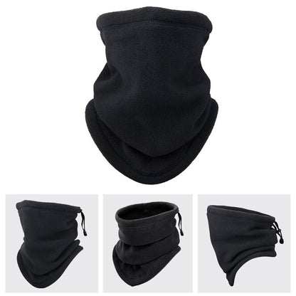 Winter Windproof Scarves Fleece Tube Scarf Mask Soft Half Face Cover SKi Snowboard Neck Warmer Gaiter Fashion Women Men Winter Fleece Face Mask Scarf Balaclava Neck Warmer Men dealsniper-net Black