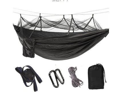 Outdoor Parachute Cloth Hammock Couble with Mosquito Net Light