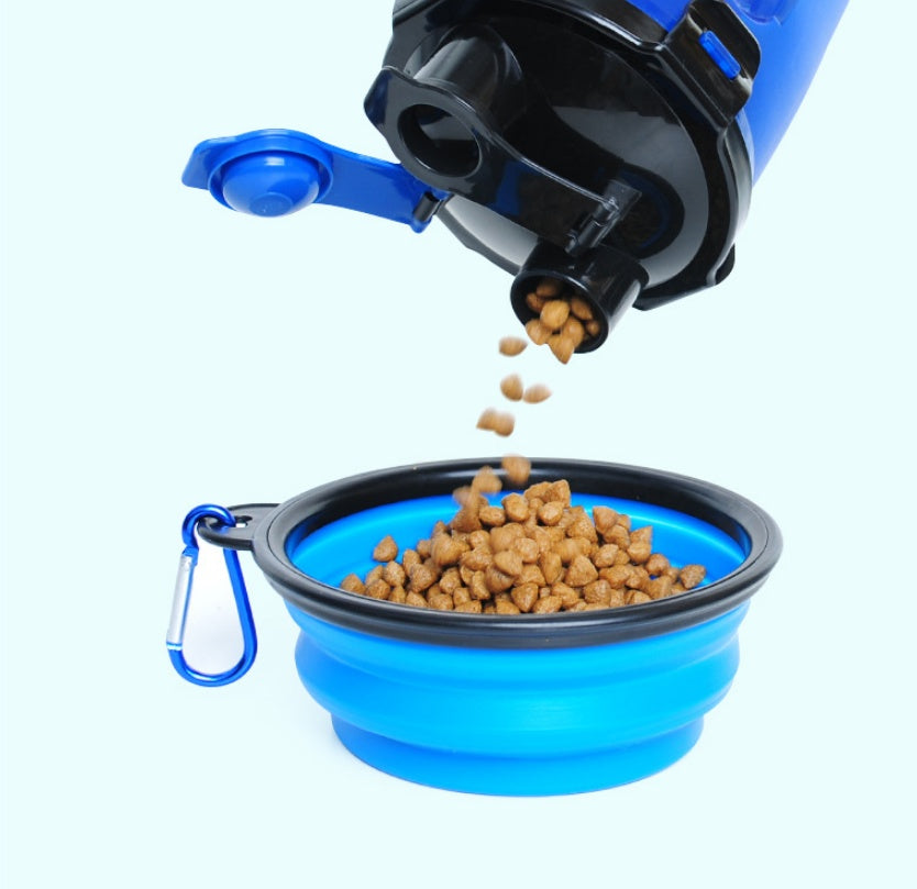 2 In 1Pet Water Bottle Dispenser Travel Portable Bowl Pets Gym From House
