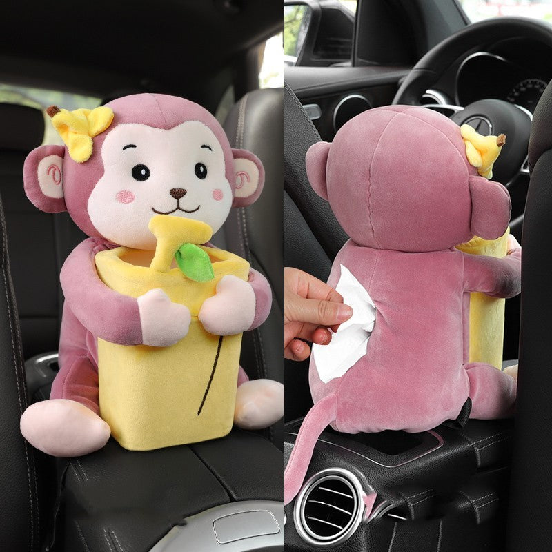 Creative Car Tissue Box Trash Can Two-in-one Vehicle dealsniper-net Banana monkey