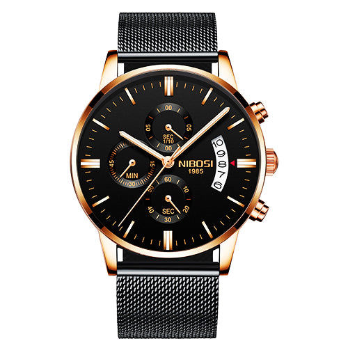 Men Watch Chronograph Sport Mens Watches Top Brand Men DealSniper.net A Black
