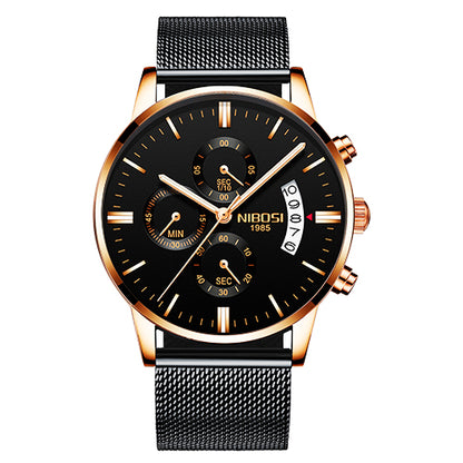 Men Watch Chronograph Sport Mens Watches Top Brand Men DealSniper.net A Black