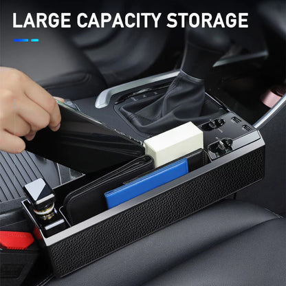Car Organizer with Charger Cable Car Seat Gap Storage Box with Cable Vehicle Gym From House