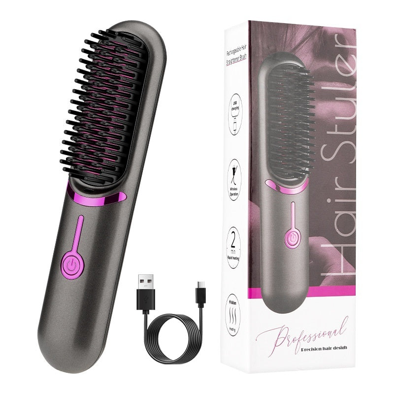 Wireless Straight Comb USB Charging Hairdressing Comb Rolls Beauty Gym From House