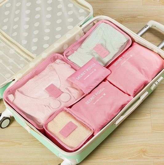 Durable Waterproof Nylon Packing Cube Travel Organizer Bag Women dealsniper-net Pink