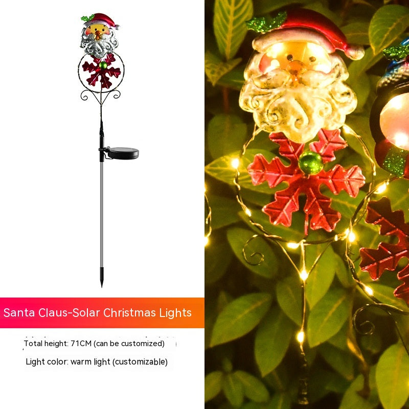 Solar Christmas Led Snowman Elk Ground Plug Light Holidays dealsniper-net Santa Claus