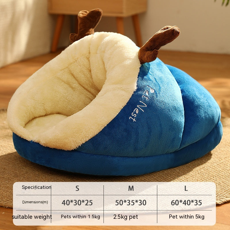 Pet Bed Winter Cat Dog Slippers Small Nest Pets Gym From House