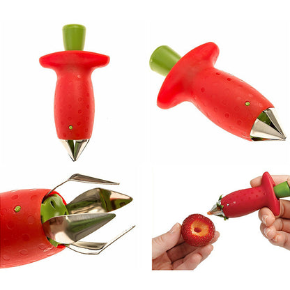 Strawberry Stem Remover Metal Plastic Fruit Leaf Remover Kitchen Gym From House