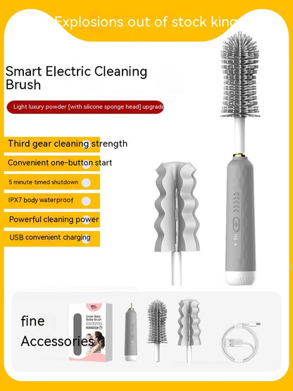 Electric Baby Bottle Brush Sponge Cup Kitchen dealsniper-net Gray Upgrade