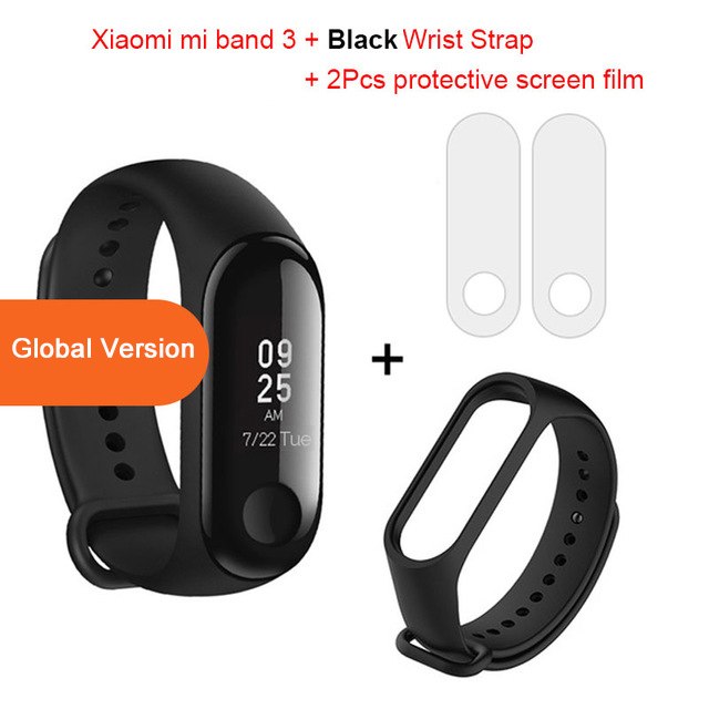 Global Version Xiaomi mi band 3 Fitness Tracker Smart Bracelet Jewelry Gym From House Add black wrist strap