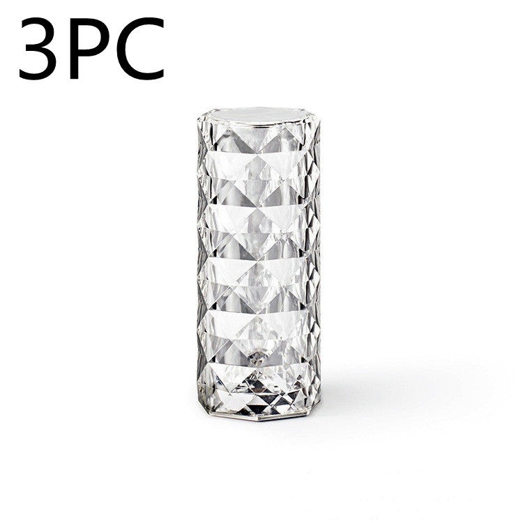 Nordic Crystal Lamp USB Table Lamps Bedroom Touch Dimming Home dealsniper-net White 16colors 3PC USB