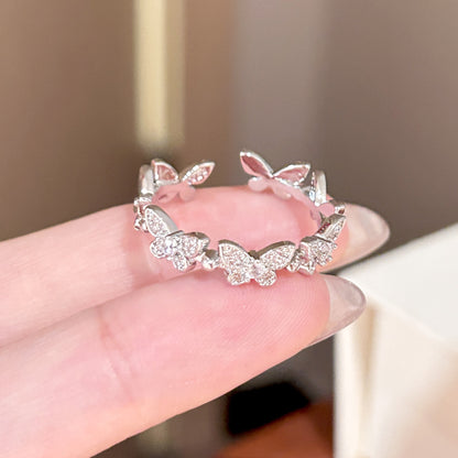 Simple Zircon Plain Ring Women's Niche Light Luxury Jewelry Gym From House J1800