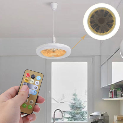 Round Remote Control Ceiling Fan With LED Lamp Hanging Fan