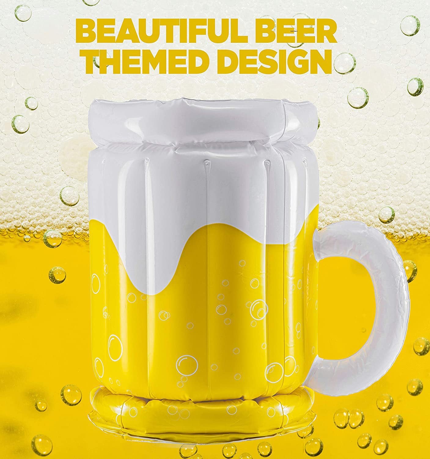 Large Inflatable Beer Mug Cooler Pool Float Drink Cooler For Adults Deals DealSniper.net