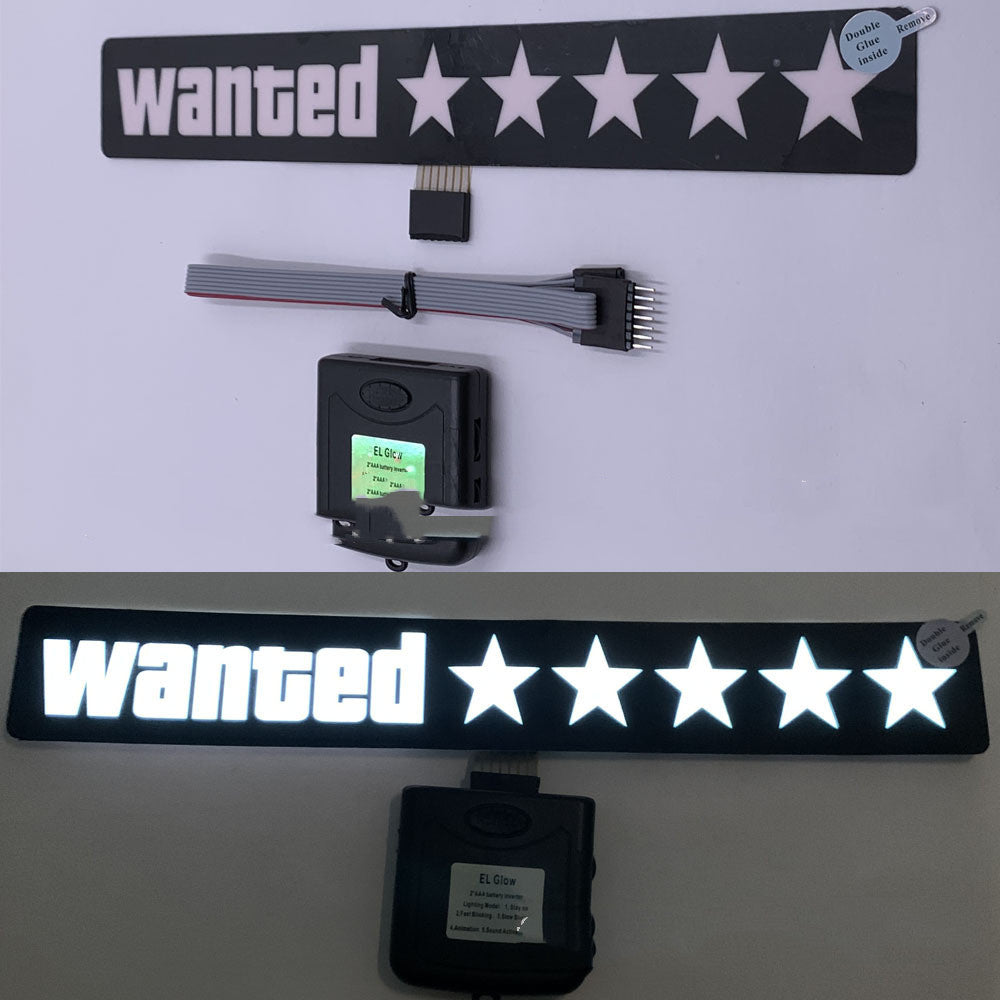 Wanted Car Windshield Glow Panel Electric Marker Lamp