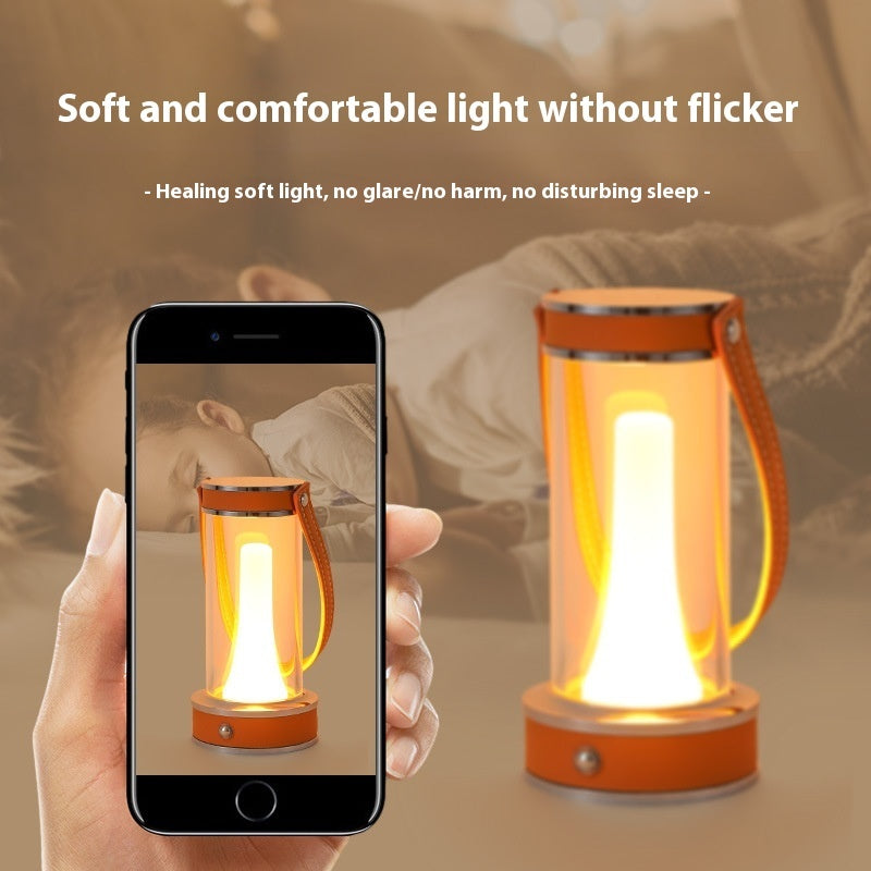 Creative Rechargeable Atmosphere Camping Leather Portable Table Lamp Home Decor Gym From House