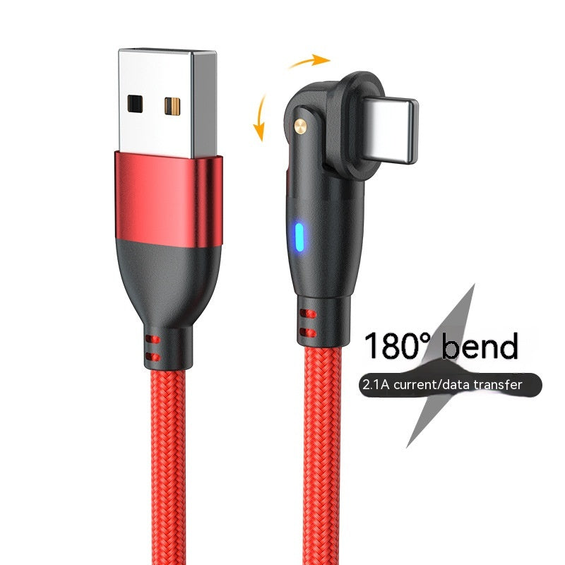 New Product Bending 180 Degrees Data Cable Electronics Gym From House Apple Red 0.5m