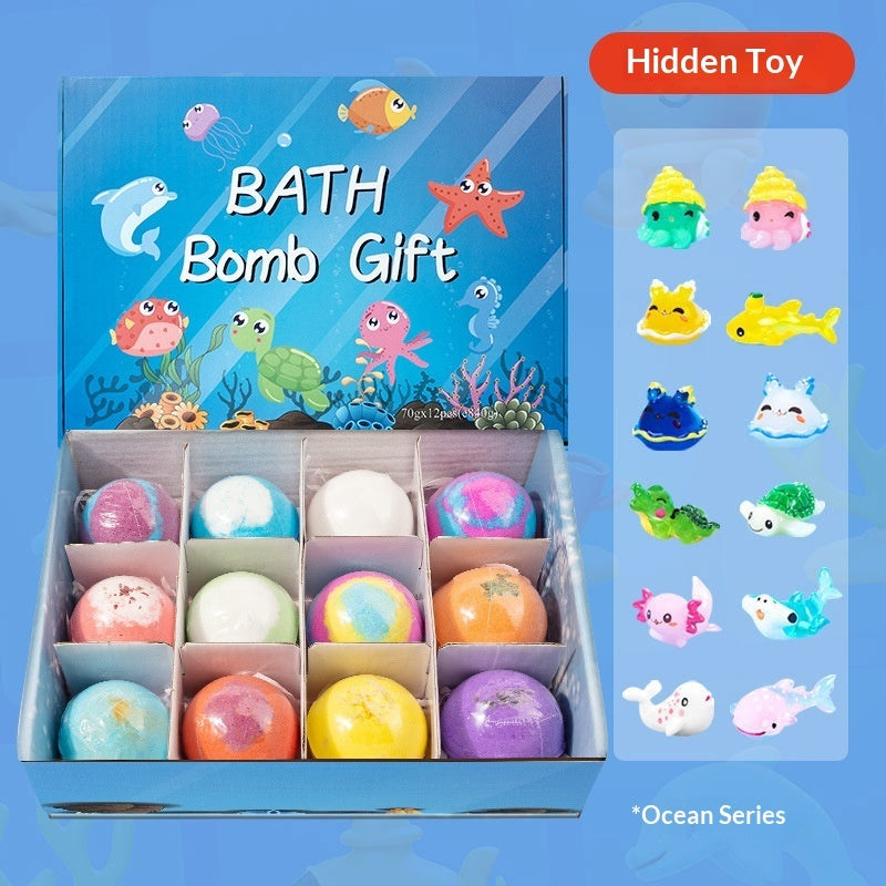 Kids Bath Bombs With Toys Gift Set Kids DealSniper.net 12 X 70g Bath Bomb Set