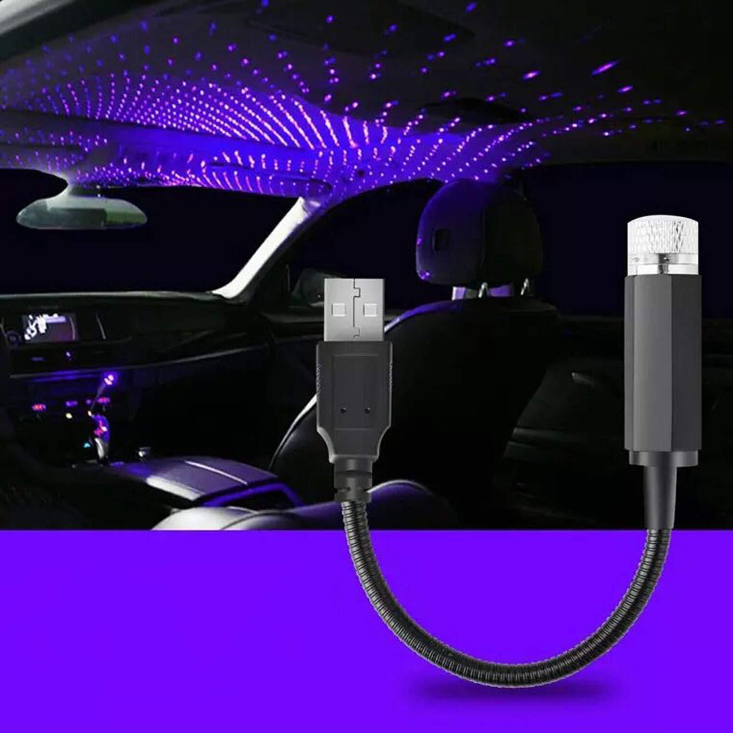 Car LED Starry Sky Night Light USB Powered Galaxy Star Lamp