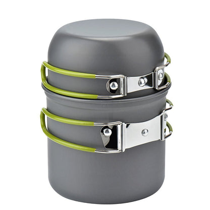 Camping Cookware Kit Outdoor Cooking Set Hiking Picnic Outdoor DealSniper.net Green kettle