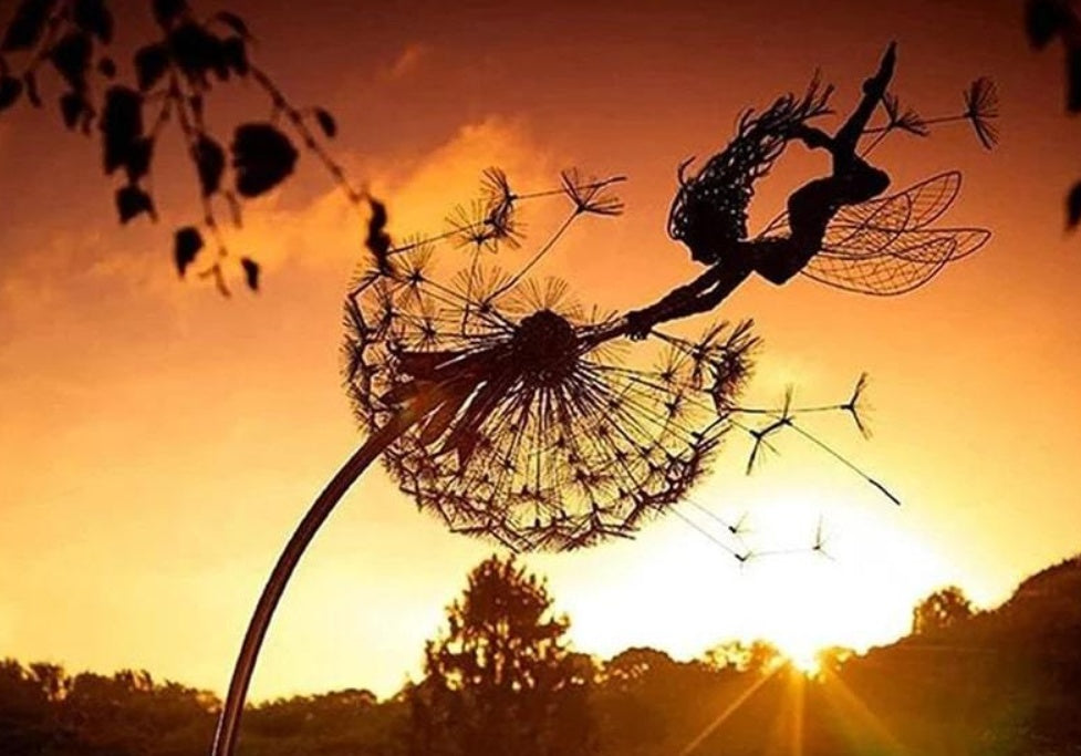 Flower Fairy Elves Dance With Dandelions Garden dealsniper-net Plucked dandelion Ordinary