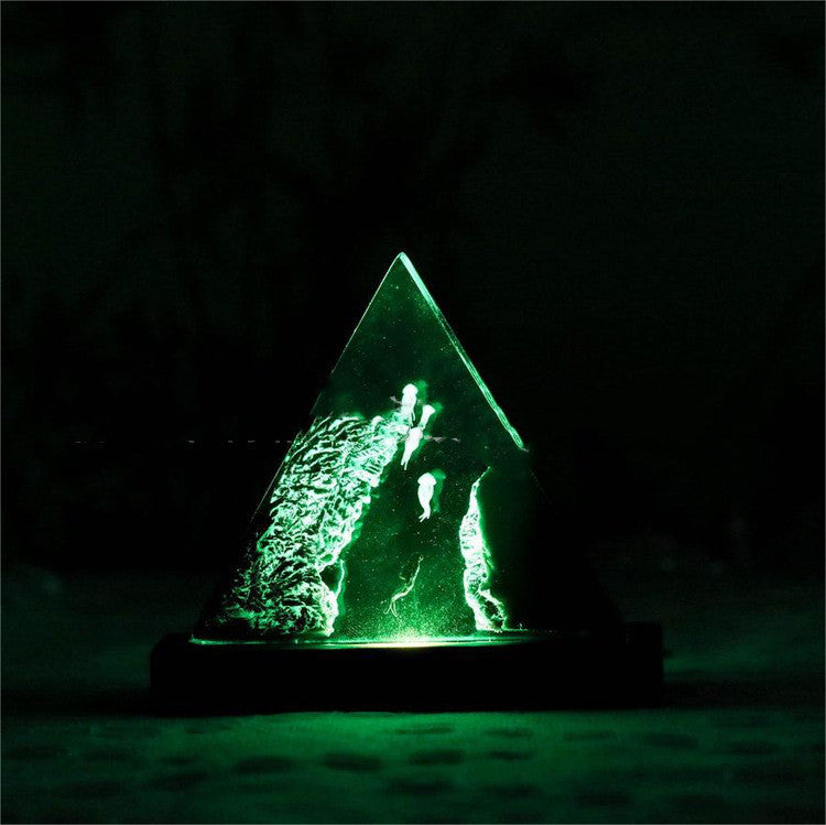 Creative Style Triangle Wooden Small Night Lamp Trench Home Decor dealsniper-net