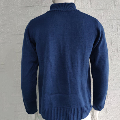 Men's Stand Collar Sweater Knit Button Cardigan Tops Men's Clothing Men dealsniper-net