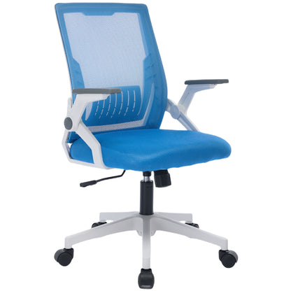 Ergonomic Office Chair Computer Desk Chair Comfy With Adjustable Lumbar Support Health DealSniper.net White and Blue