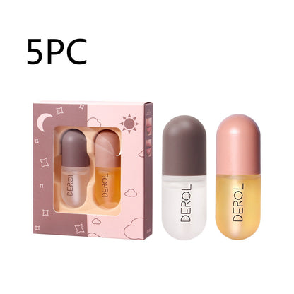 Day Night Instant Volume Lip Plumper Oil Clear Lasting Nourishing Beauty dealsniper-net Set 5PC 2x5.5ml