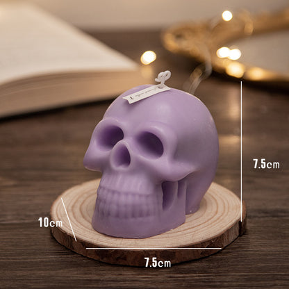 Halloween Skull Aromatherapy Candle Handmade Holidays DealSniper.net Purple Lavender