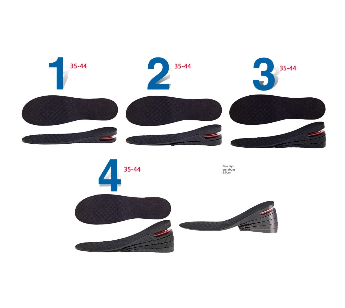 Inner Heightening Insole Sports Air Cushion Sports DealSniper.net Black Set One size