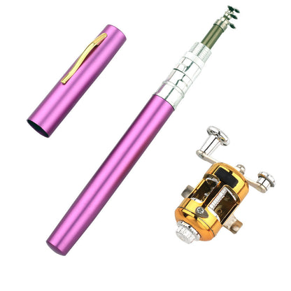 Portable Telescopic Pocket Stream Fishing Rod Kit Outdoor DealSniper.net Purple 1m