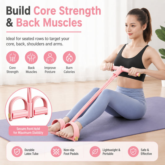 6-Tube Pedal Puller Resistance Rope, Foot Pedal Resistance Band Sports Gym From House