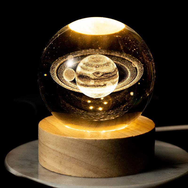 Creative Usb Luminous Crystal Ball Ornaments House DealSniper.net Crystal Saturn 10cm box packing