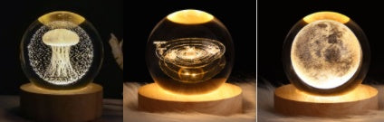 Luminous Starry Sky And Planets Moon Moon Crystal Ball Night Lamp