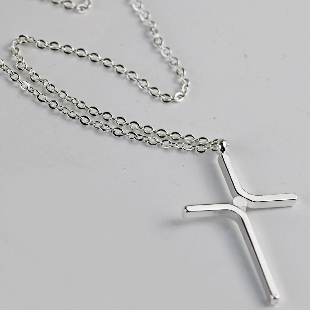 Cross Pendant New Simple Necklace Titanium Steel Plating Jewelry dealsniper-net