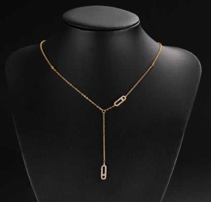 Cross-Border Classic Square-Shaped Light Luxury High-End Necklace Jewelry Gym From House Np2314 necklace gold