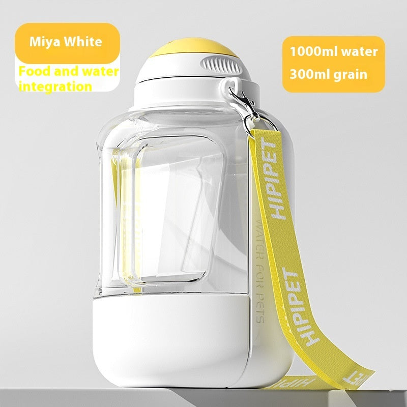 2 In 1 Dog Large Capacity Pets Out Drinking Dispenser Pets DealSniper.net White 1000ml 300g