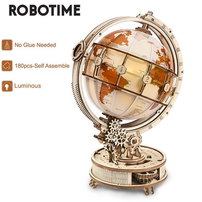 Robotime ROKR Luminous Globe 3D Wooden Puzzle Games