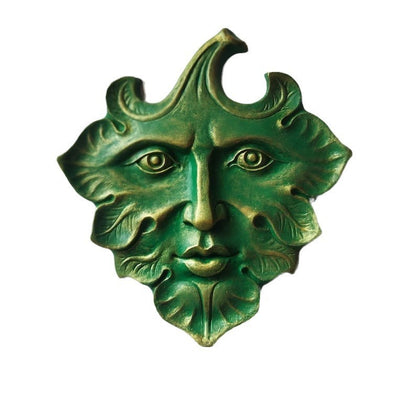 Green Leaf Man Wall Art Sculpture Home Garden Wall Hanging Decoration