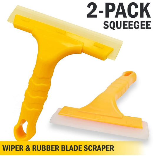 2X Window Squeegee Shower Cleaner Car Home Glass Wash Water Wiper Silicone Blade Home dealsniper-net Yellow