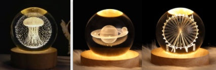 Luminous Starry Sky And Planets Moon Moon Crystal Ball Night Lamp