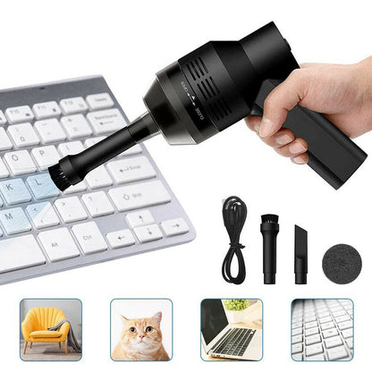 Electric Mini Cordless Air Duster Blower High Pressure For Computer Car Cleaning Home dealsniper-net Black