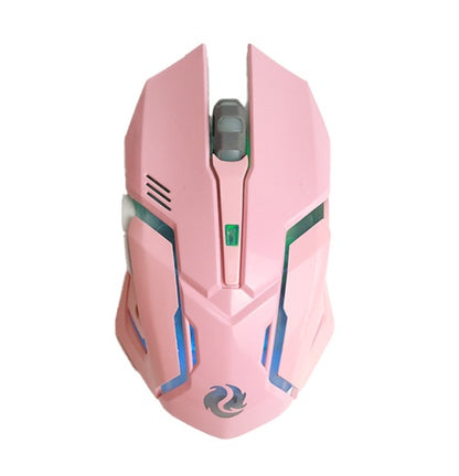 Wireless Charging Silent Gaming Mouse Machinery Electronics dealsniper-net 2.4G pink