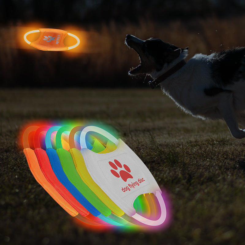 Dog Flying Discs Light Glowing LED Luminous Training Pets dealsniper-net