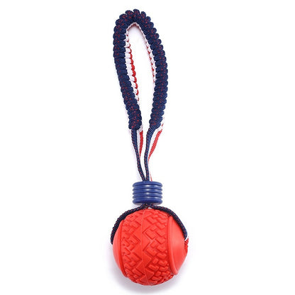 Interactive Dog Toy Ball Interactive Teether With Rope Dog Ball Pets dealsniper-net Tire Ball Red